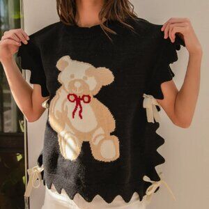 B3 - BiBi Bear Sweater Tie Vest with Scallop Edges Plus Size